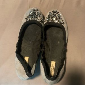 Simply Vera Wang Gray Jeweled flats